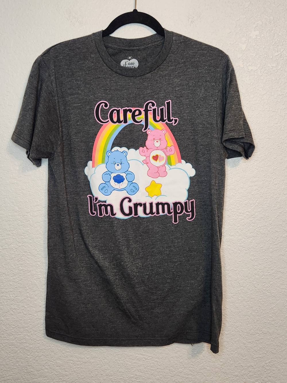 Care Bears Shirt M Gray Careful I'm Grumpy Animated Graphic